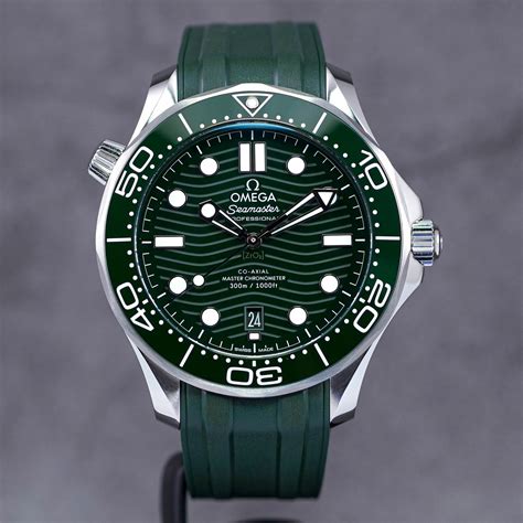 omega seamaster green strap|genuine Omega Seamaster rubber strap.